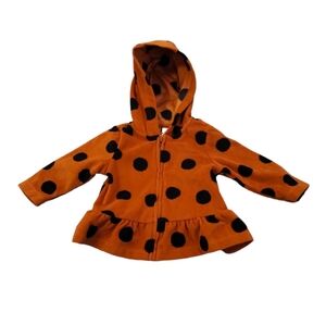 Child of Mine Fleece Brown Polka Dot Hoodie baby 3-6 months